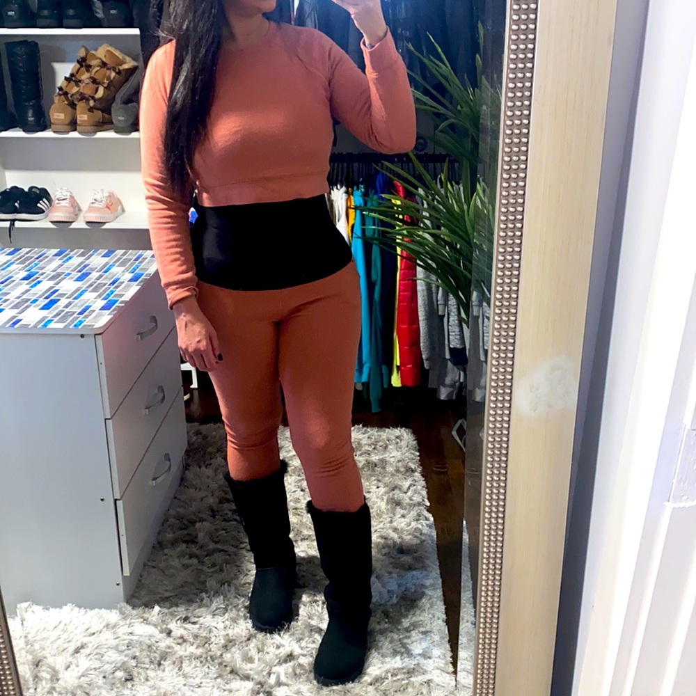Mauve crop top sweatsuit
